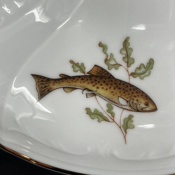 Bernadotte Covered Soup Tureen Wildlife Czech Republic Trout NO LADLE - Picture 6 of 16